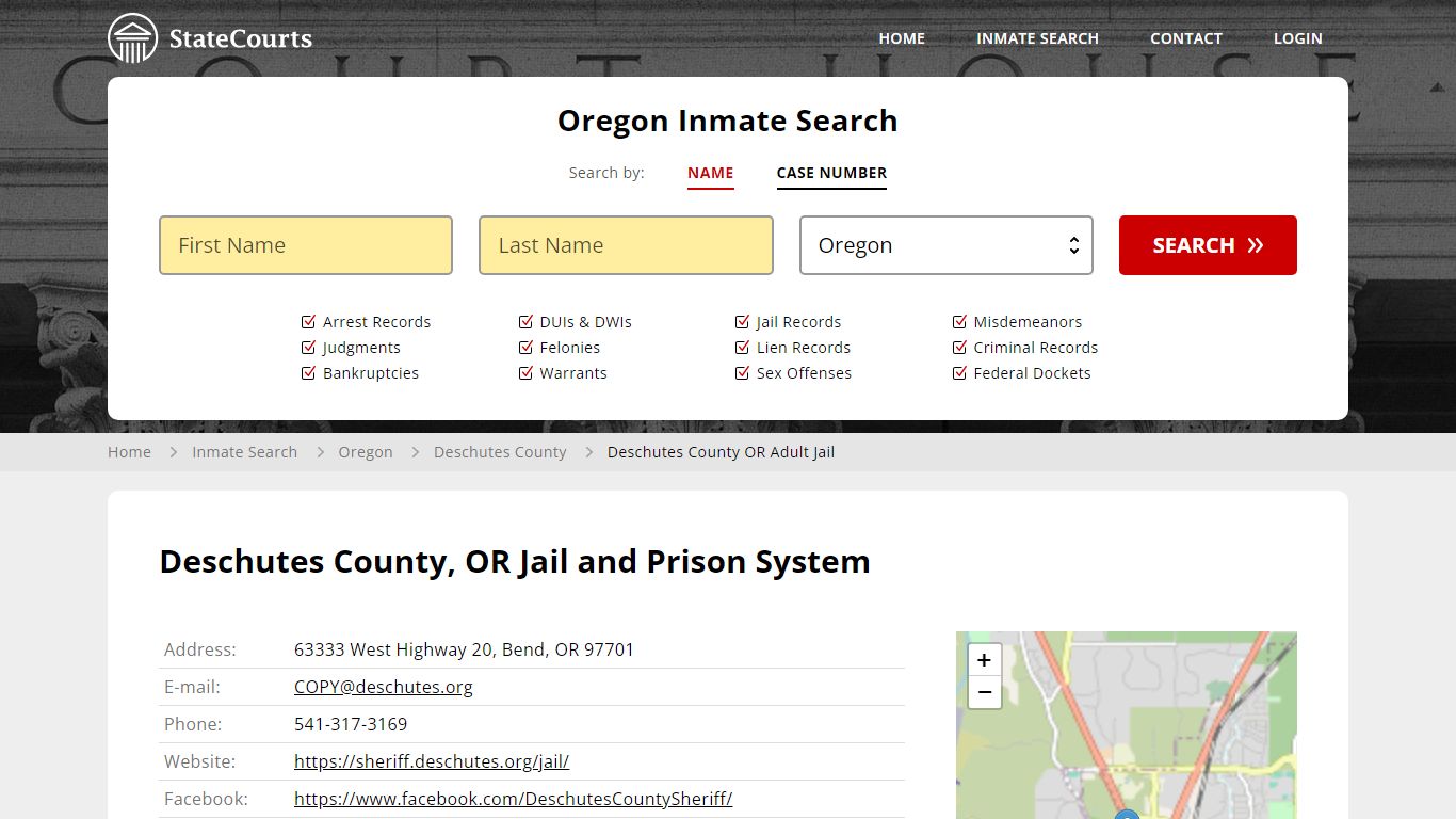 Deschutes County OR Adult Jail Inmate Records Search, Oregon - StateCourts